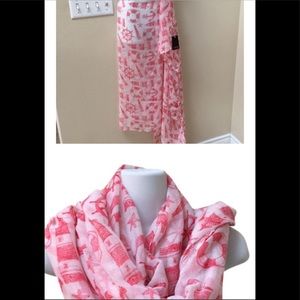 NWT Nautical large new with tags scarf lighthouse anchor cruise yacht Tik tok